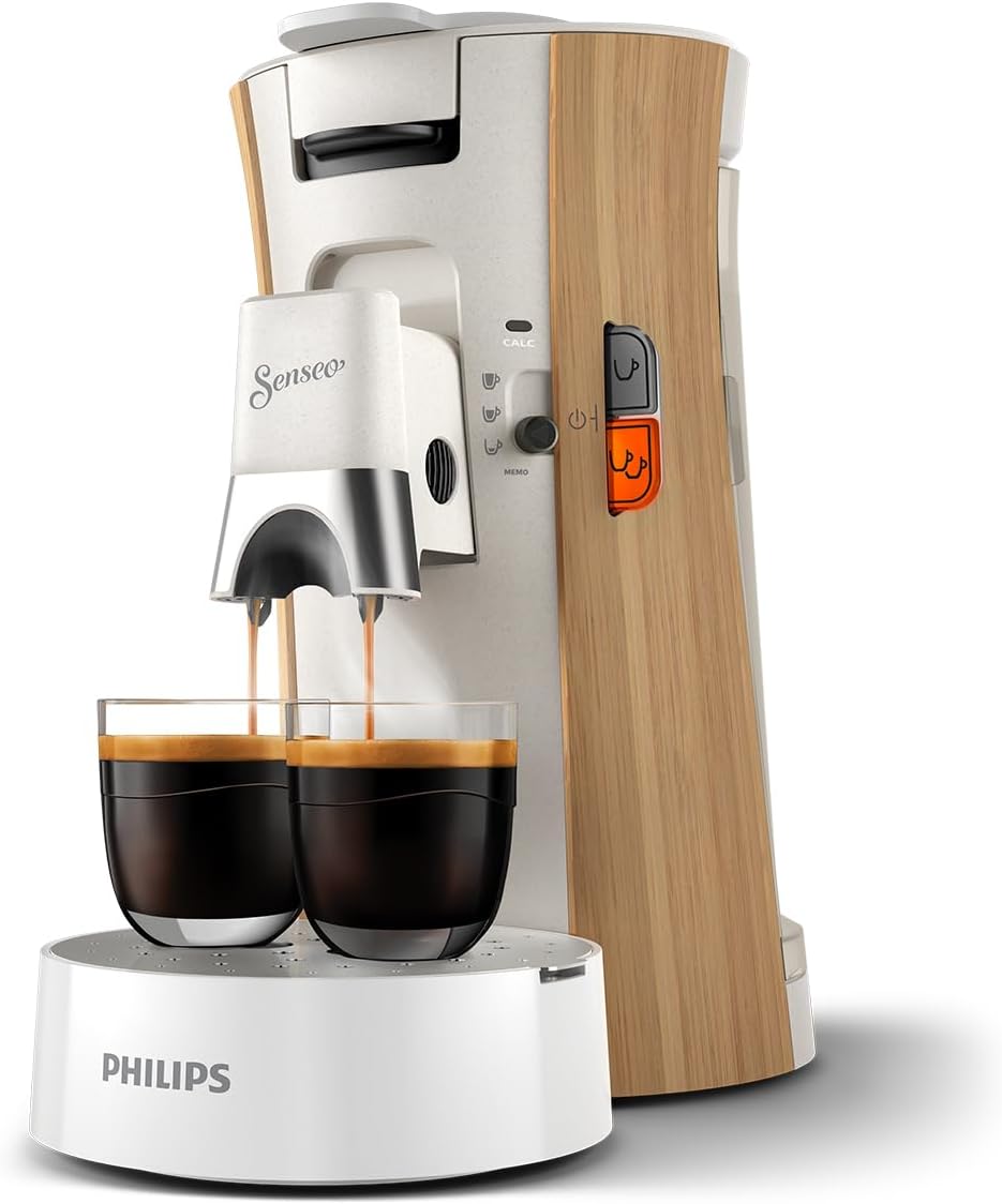 Philips Senseo Select CSA240/20 Macchina da caffè a cialde (selezione intensità Plus, funzione Memo, in plastica riciclata), Nero Eco