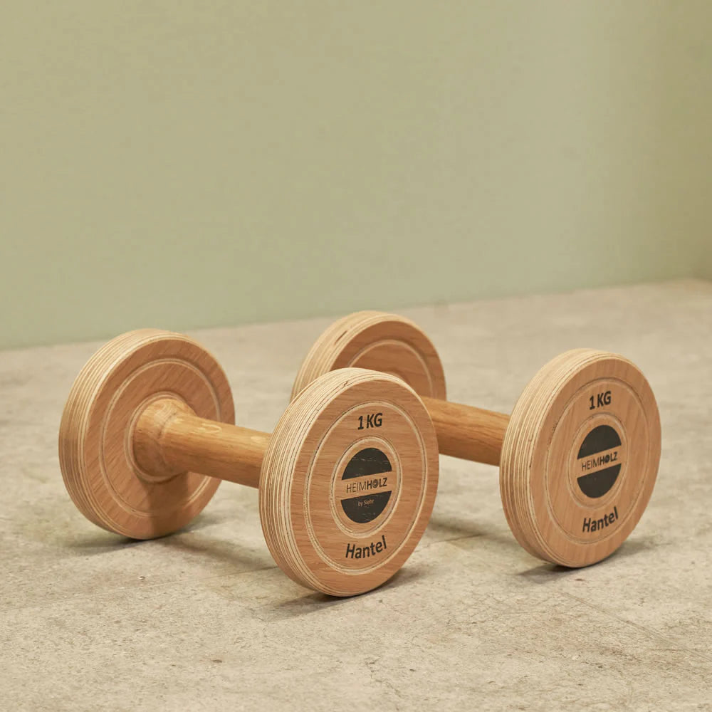 Heimholz manubri in legno 2x 1kg rovere