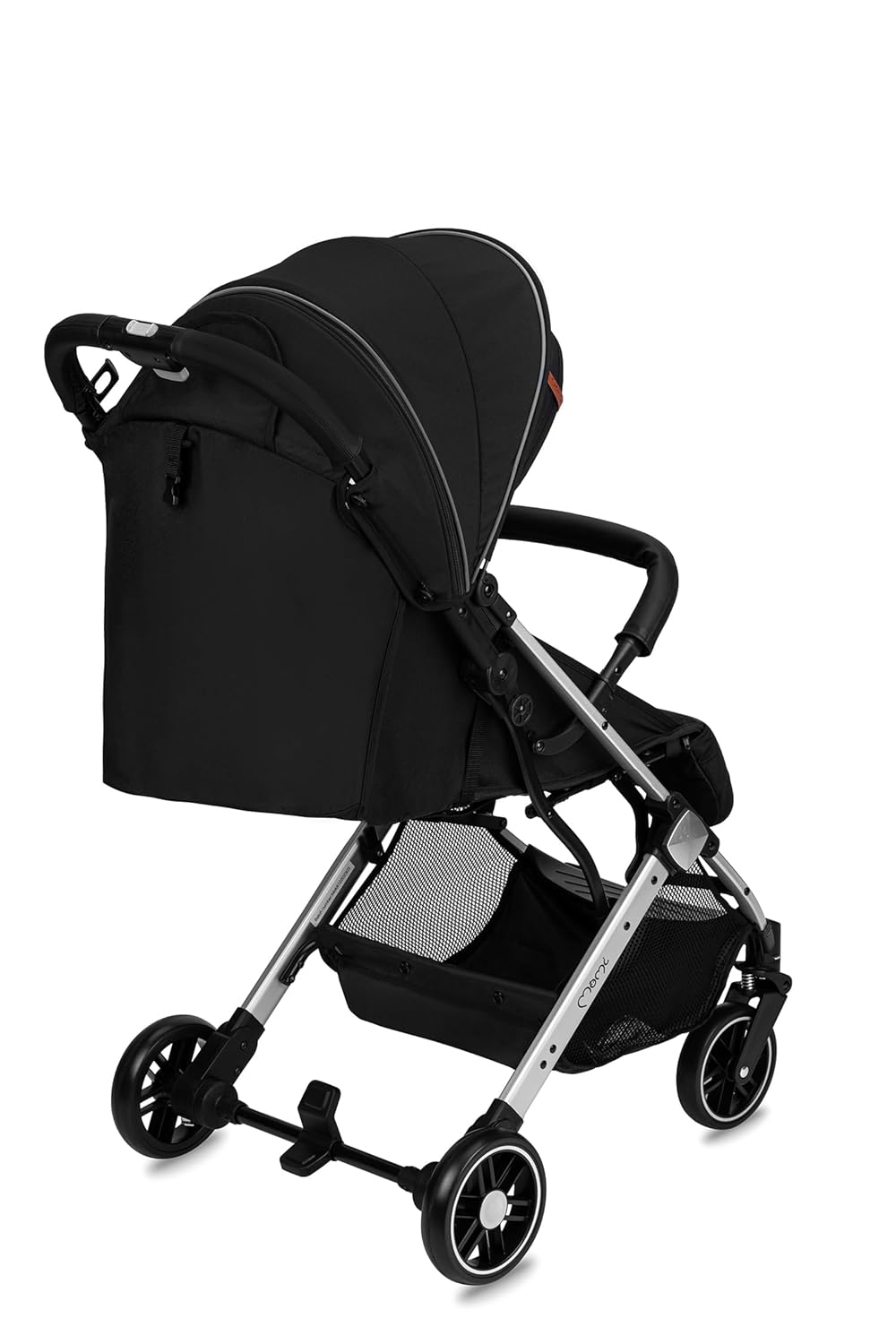 MOMI ESTELLE Kinderwagen für Kinder ab 6 Monat bis zu max körpergewicht von 15 kg, klappbar auf die Maße 65 x 51 x 21 cm, gewicht 7,5 kg, 5-Punkt-Sicherheitsgurt, koffer, grau-gold, Räder 6''/6,5''