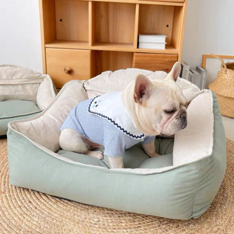 Lussuoso letto per cani in pelle scamosciata – Comfort morbido e profondo per un sonno riposante