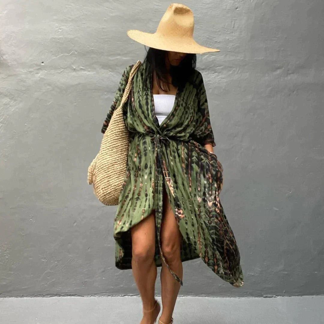 Kinsley - Stylischer Kimono in Armeegrün
