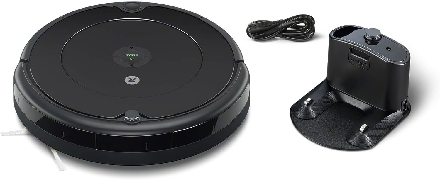 Robot aspirapolvere e lavapavimenti iRobot Roomba Combo Essential (Y0112), potente aspirazione e lavaggio, sistema di pulizia a 4 fasi, 3 livelli di aspirazione, pulizia Spot, controllabile tramite app, pulsanti o voce, Bianco