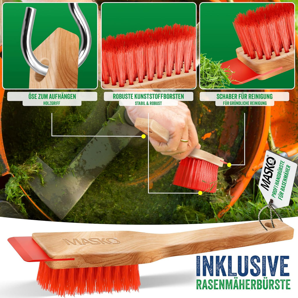 MASKO® Rasenmäher mit Mulchfunktion inkl. Zubehör, Akku Li-Ion Batterie 4Ah und Ladegerät – Rasentrimmer Schnittbreite 33cm 5 fache 25-75mm Schnitthöhenverstellung Fangkorb 30 Liter bis 150m² Flächen