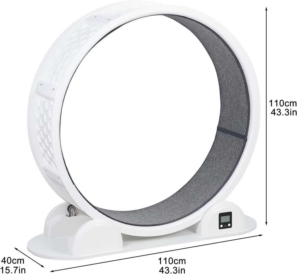 Utaxuper Ruota per gatti 110 cm ad energia solare con contatore Ruota gatti Ruota per gatti Cat Wheel per gatti piccoli gatti grandi interni Bianco