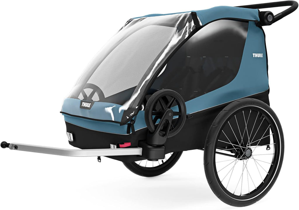 Rimorchio per bicicletta Thule Courier Dog, Rimorchio per bicicletta per 2 bambini blu egeo taglia unica