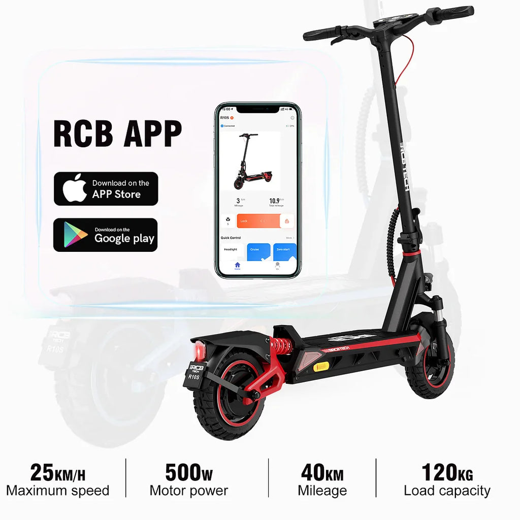 Monopattino Elettrico RCBTECH R10S – 16.8Ah, 500W, Integrazione APP