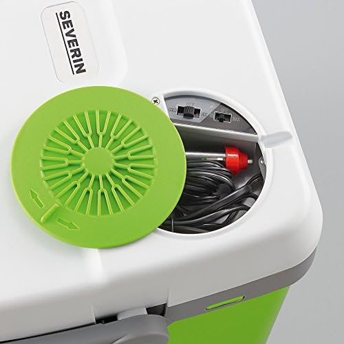 SEVERIN Electric Cool Box with a Cooling and Warming Function, 20 L, Incl. 2 Connections: 220 - 240 V / 12 V DC, KB 2922, Green-Grey, With additional USB connection, 28 l