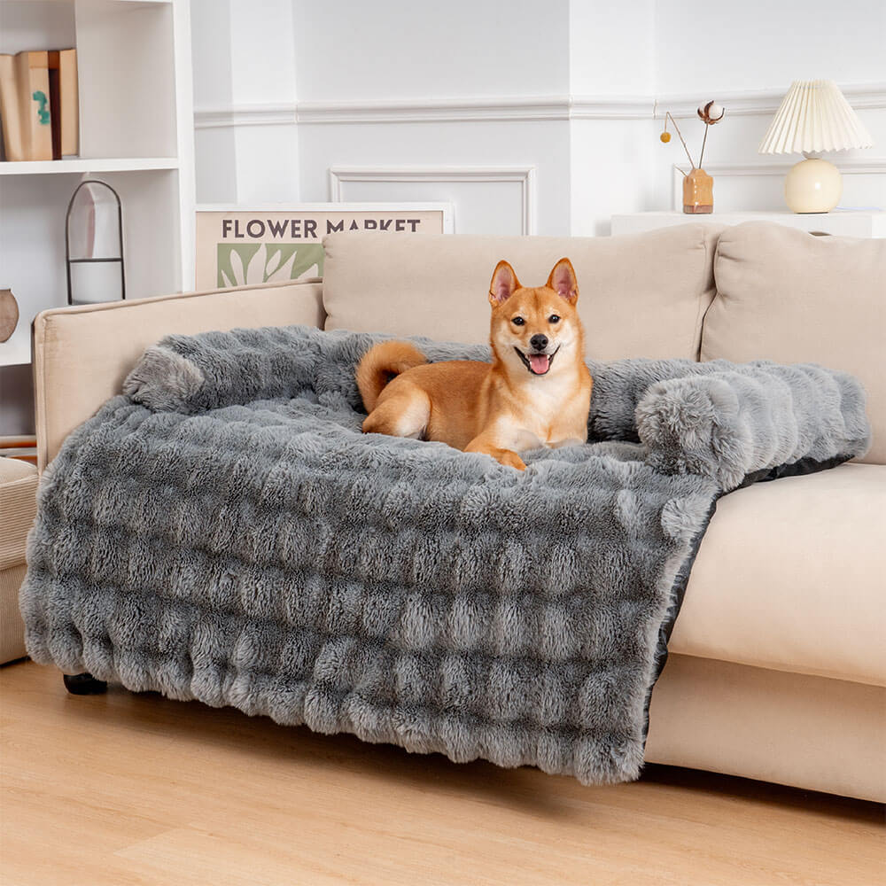 Flauschiges Hundesofabett mit beruhigendem Schutz für Ihr Haustier