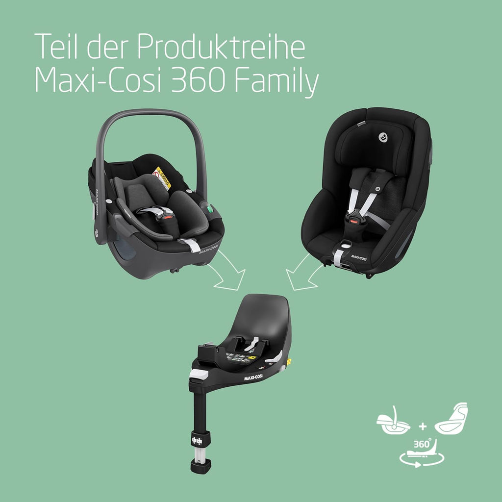 Maxi-Cosi Pearl 360 i-Size baby autositz, autositz 360 grad drehbar, 3 Monate - 4 Jahre (61-105 cm), Drehung mit nur einer Hand, ClimaFlow, Easy-In-Gurt, G-CELL, Authentic Black