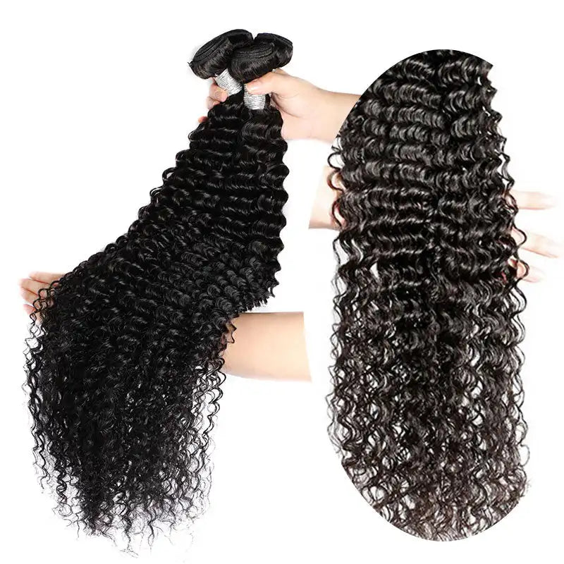 LavishBeauty Capelli Brasiliani Deep Wave con Chiusura Frontale in Pizzo Trasparente