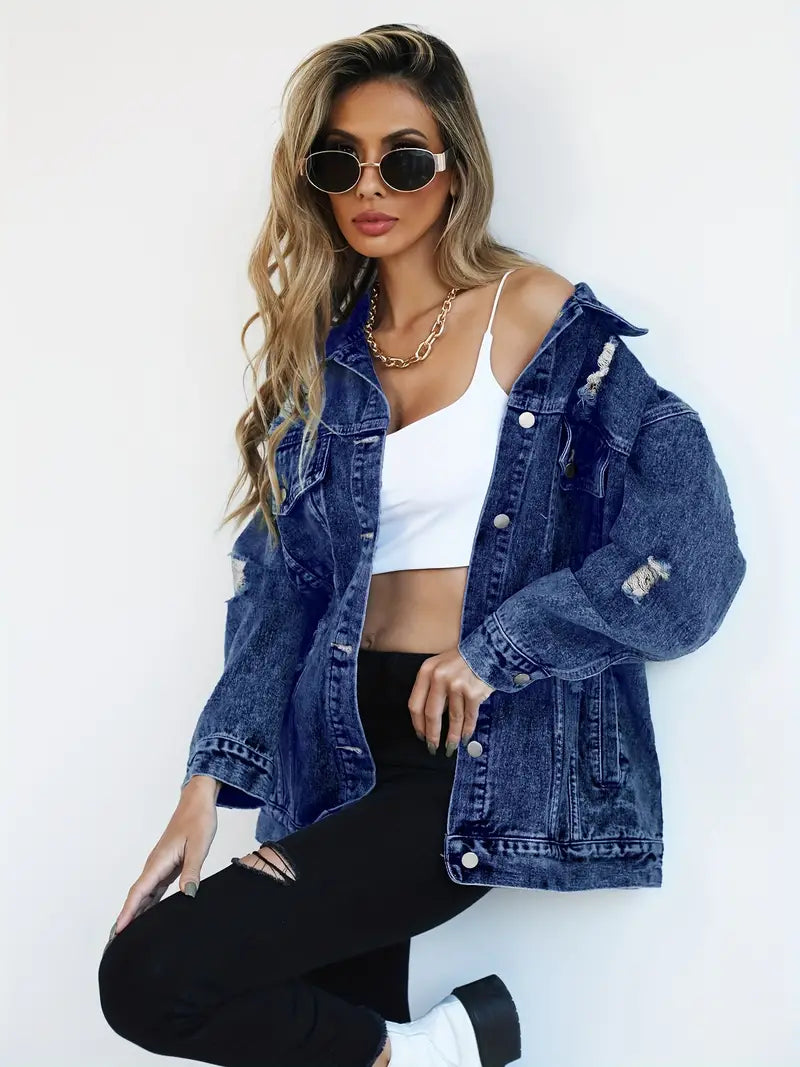 Trendige Jeansjacke in bergre für Frauen