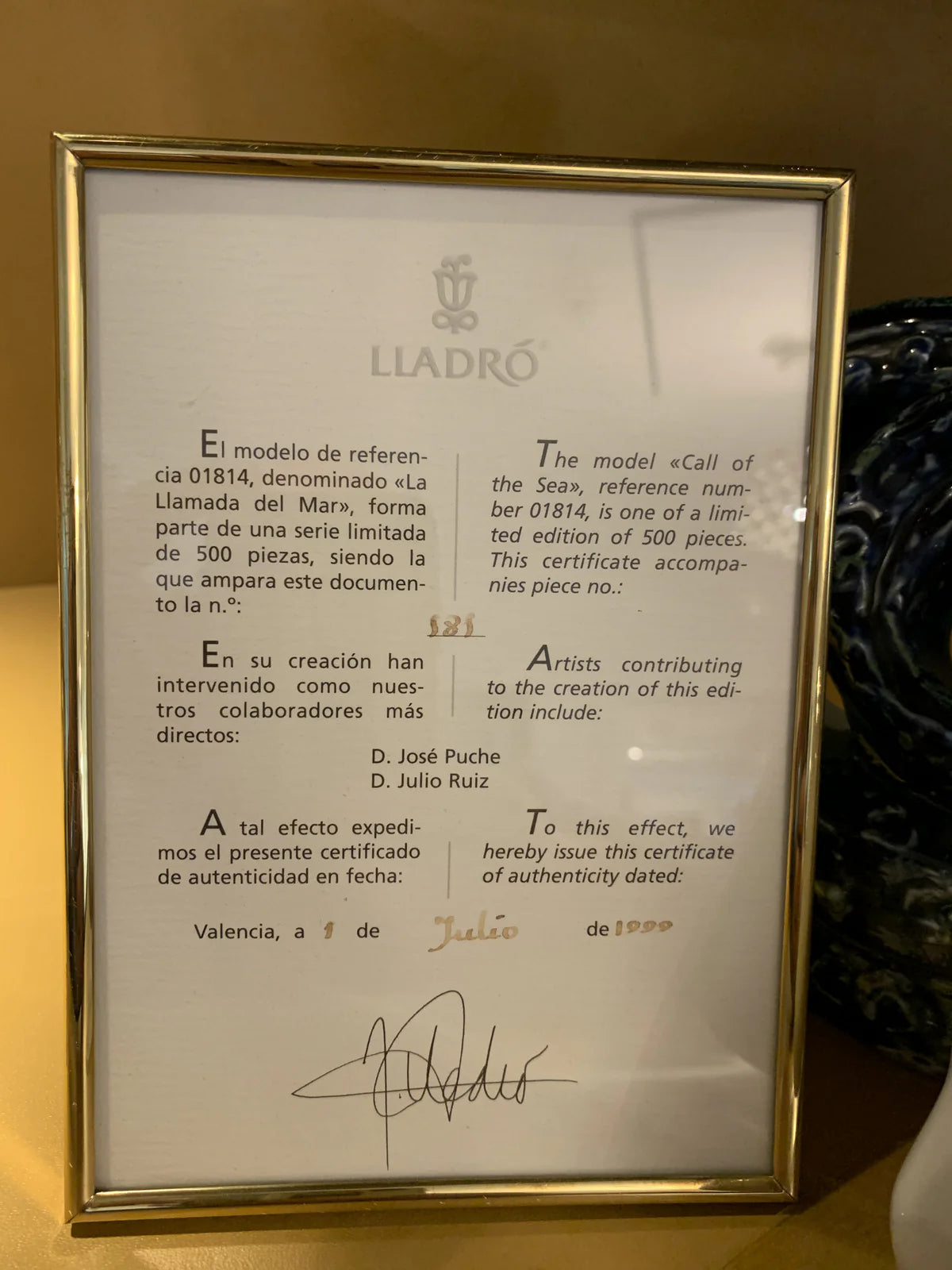 Scultura Lladró "Il richiamo del mare", porcellana. Edizione limitata, numero 282/500
