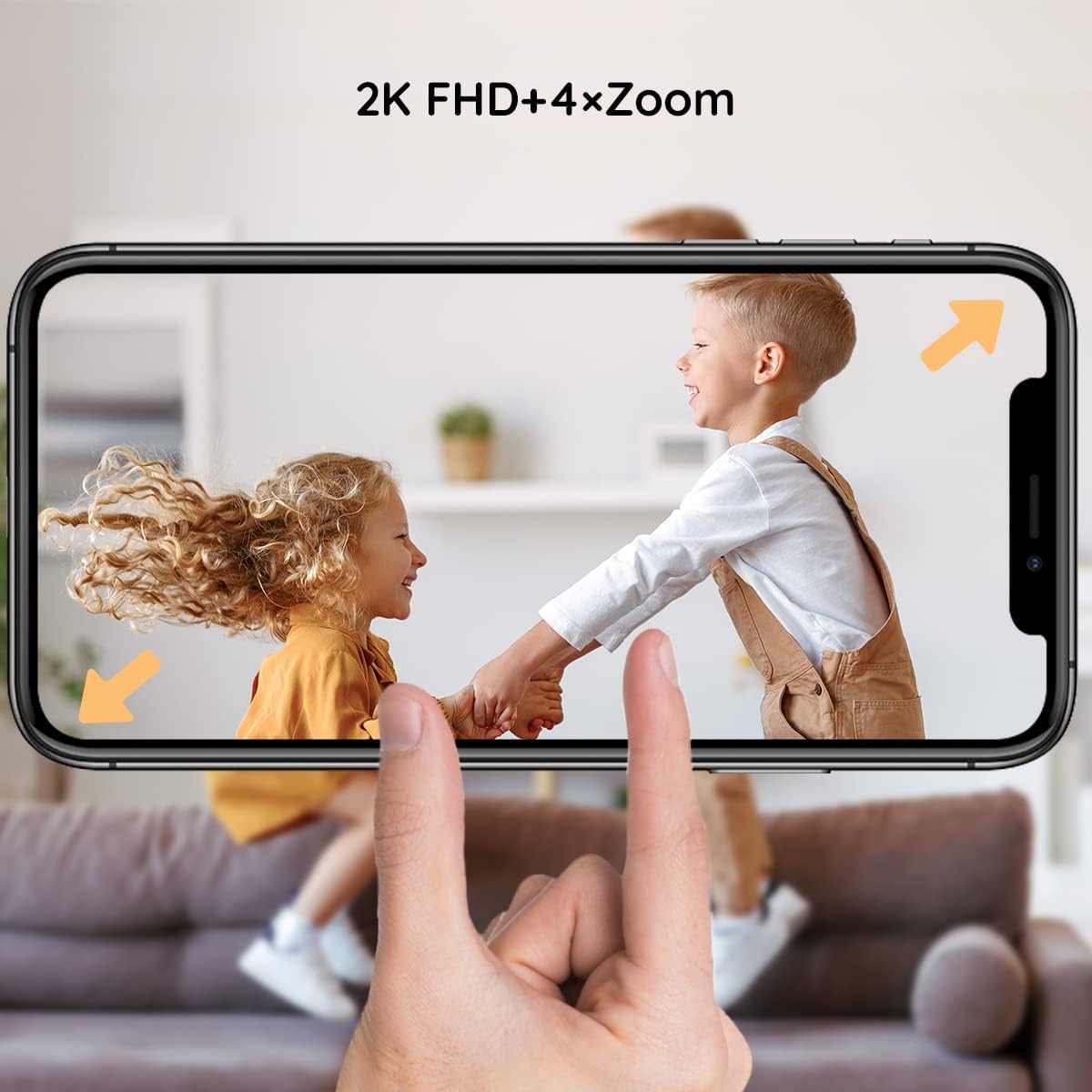 BOIFUN Babyphone mit 2 Kamera App, 2K HD Bild, PTZ 355°/60°, 4×Zoom, Automatische Verfolgung, Weinen/Bewegungs/Geräuscherkennung, Temperatur und Feuchtigkeitsmessung