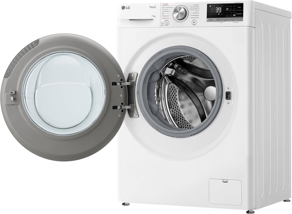 LG F4WV7080, Klasse A, Frontlader-Waschmaschine 8 kg, 1400 U/Min, AI Direct Drive, Wi-Fi, Tiefenreinigung mit Dampf, Große Kapazität, TRIPLE A, Außentür aus Sicherheitsglas, 62 x 60 x 85 cm ꟷ Weiß