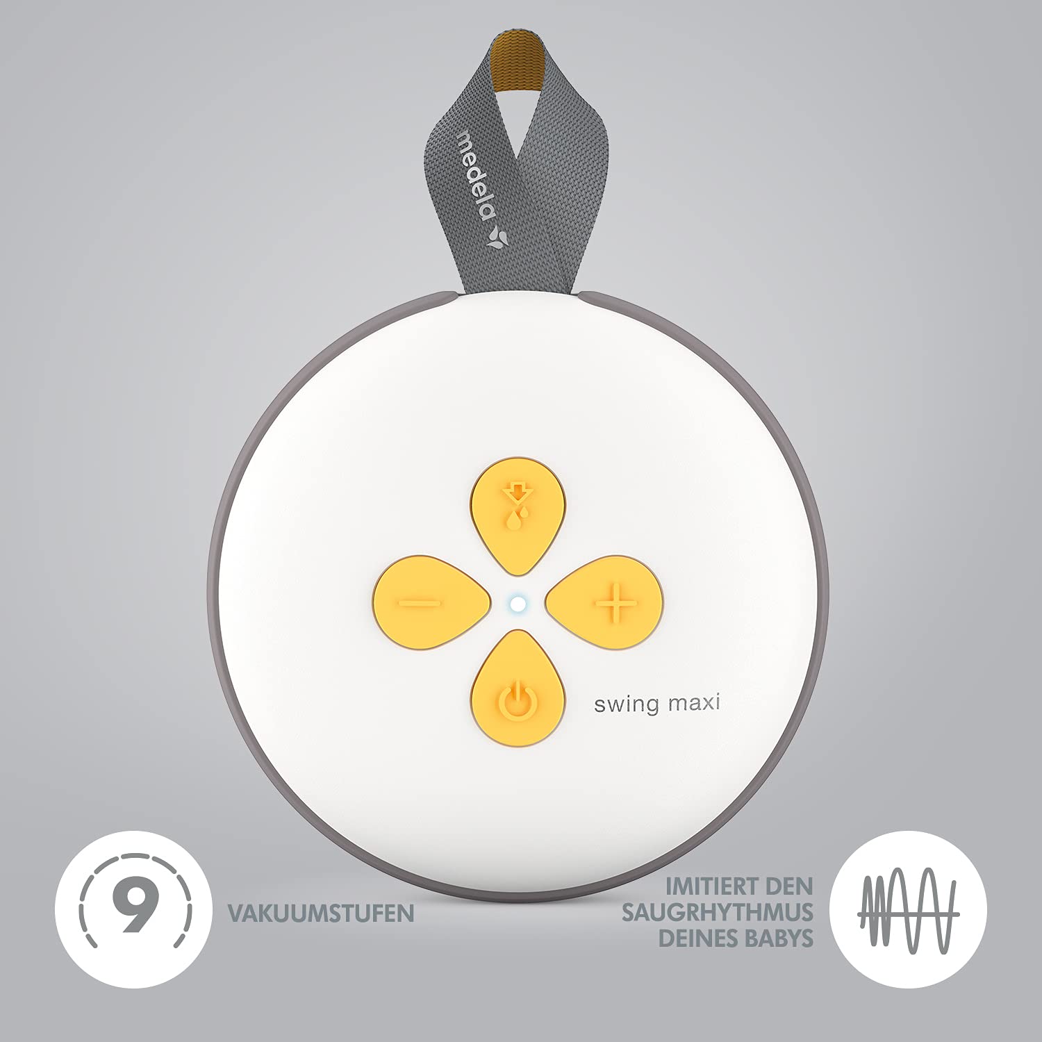 Medela Swing Maxi Tiralatte Elettrico Doppio a Mani Libere – Design Semplice e Intuitivo per l'Uso in Movimento – Connettibile all'App Medela Family