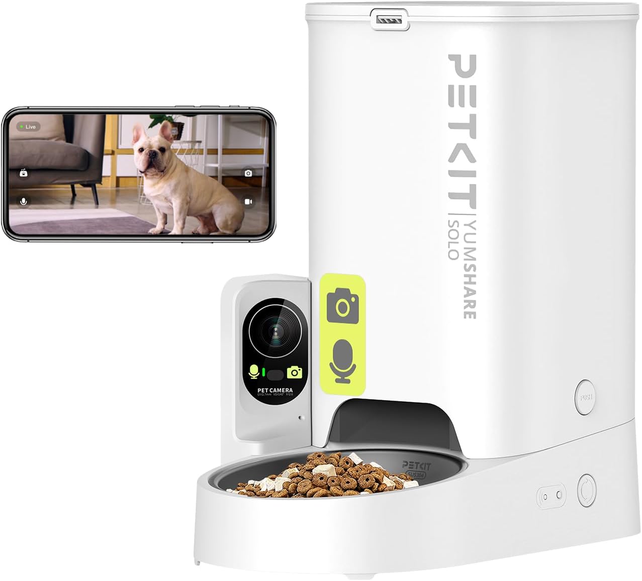 PETKIT Futterautomat Mit Kamera, KI Futterautomat Katze,3L Katzen Futterautomaten,Automatischer Futterspender für Katze und Hund,2.4G WiFi Intelligente App-Steuerung,1-5 Mahlzeiten