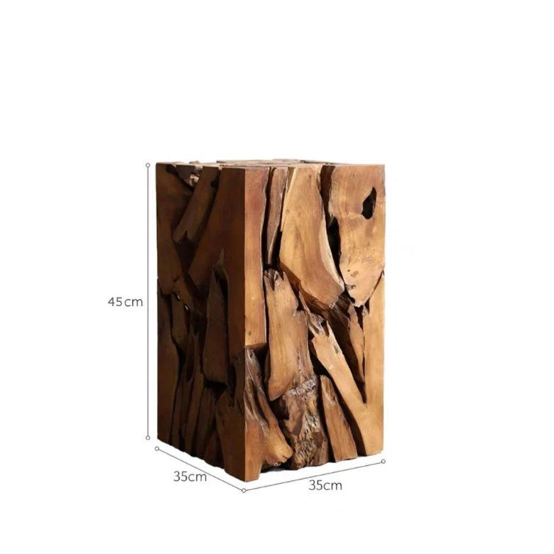 Teak Holz Sule XILON quadratisch