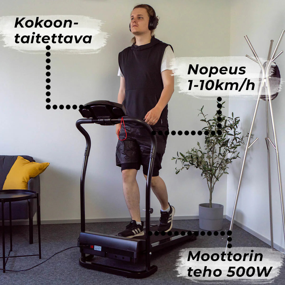 React Laufband, motorisiert, schwarz