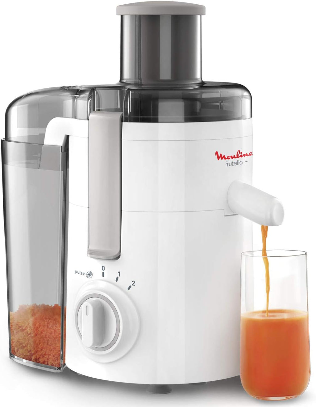 Moulinex JU3701 Frutelia+ Entsafter mit breiter ffnung, leicht zu reinigen, 2 Geschwindigkeiten und Pulsmodus, 350 W