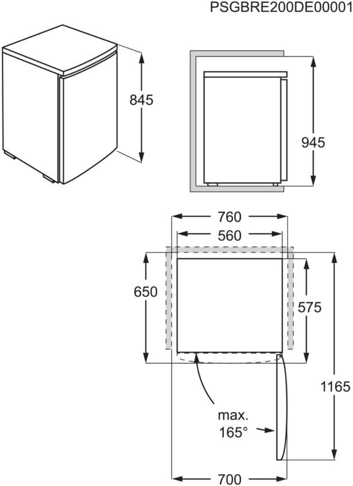 AEG RTS811DXAW Frigorifero da tavolo freestanding / 845 mm / scomparto congelatore 4 stelle / 120 L / D