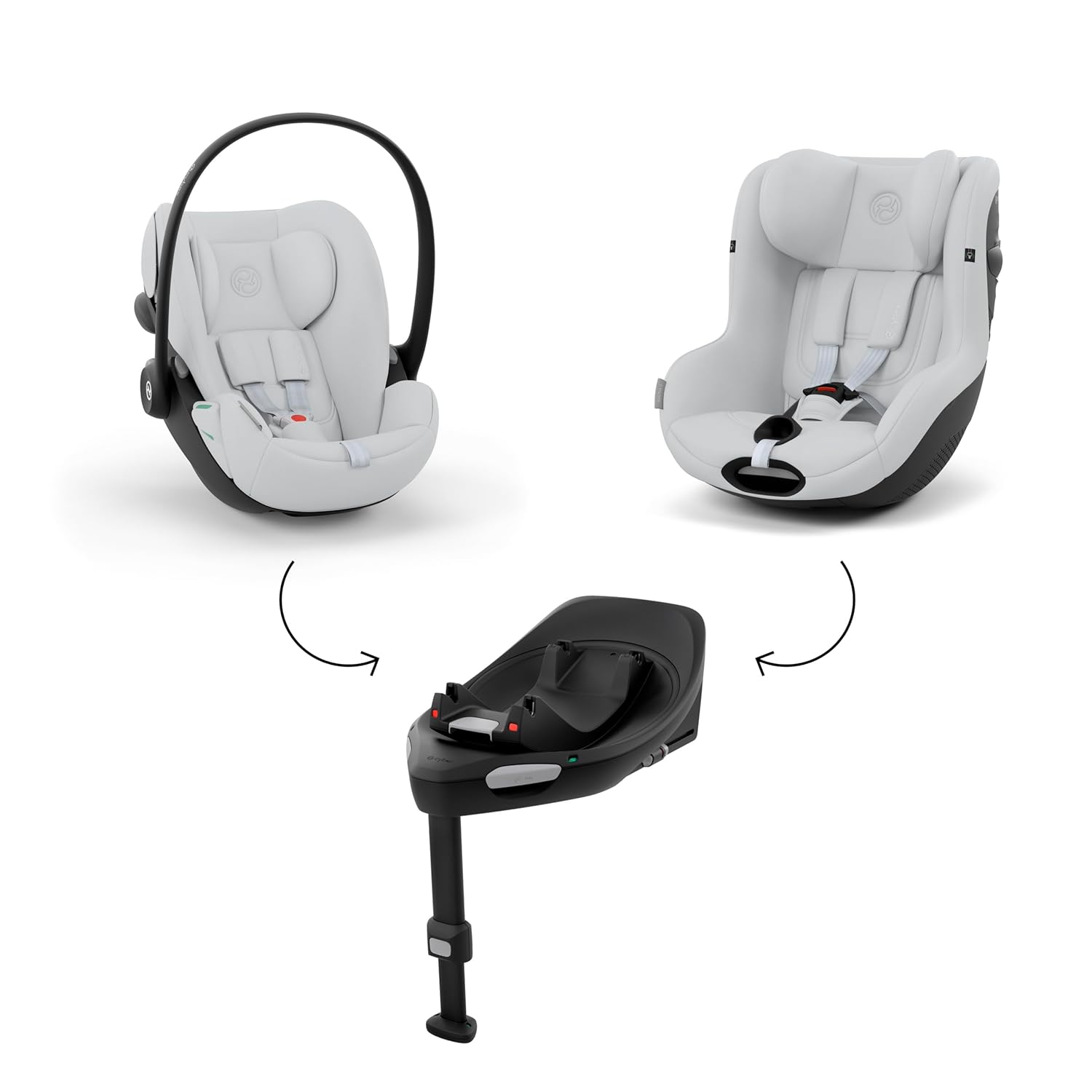 CYBEX Gold Seggiolino auto Cloud G i-Size Comfort, con riduttore per neonato, dalla nascita a circa 24 mesi, per bambini da 40 cm a 87 cm, max. 13 kg, Moon Black