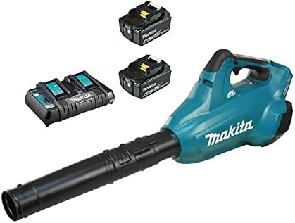 Soffiatore Makita DUB362PT2, 36 V, 2 batterie agli ioni di litio da 18 V, 5,0 Ah, caricatore DC18RD, verde