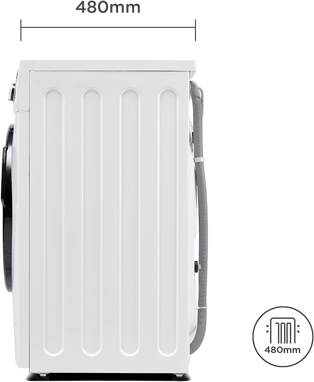 Lavasciuga Midea MF200D86WB-14EAS, 8/6kg lavaggio/asciugatura, Motore Inverter, Refresh, 60 min. Lavaggio e Asciugatura, Steam Care, Turbo Wash, 48 cm profondità, Controllo APP, AquaStop
