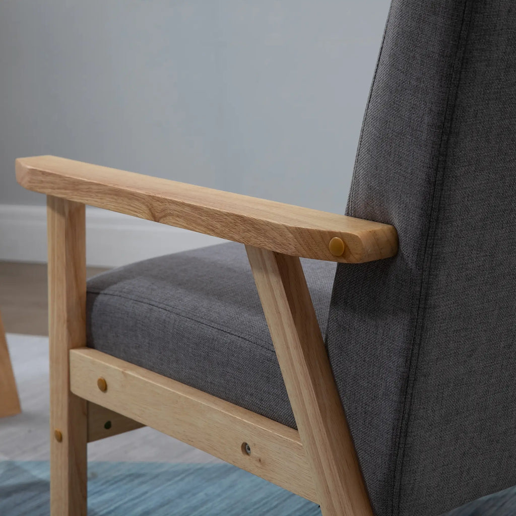 HOMCOM Polsterstuhl Wohnzimmer skandinavisches Design breite Sitzfläche