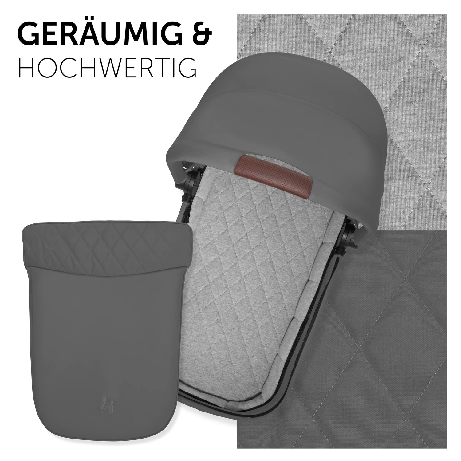 hauck Kinderwagen mit Beindecke Walk N Care ab Geburt bis 22 kg mit Liegefunktion, Becherhalter, Sitz Wendbar & Höhenverstellbar, Gummireifen, Teleskopgriff, UPF 50+, Zusammenklappbar (Dark Navy Blue9