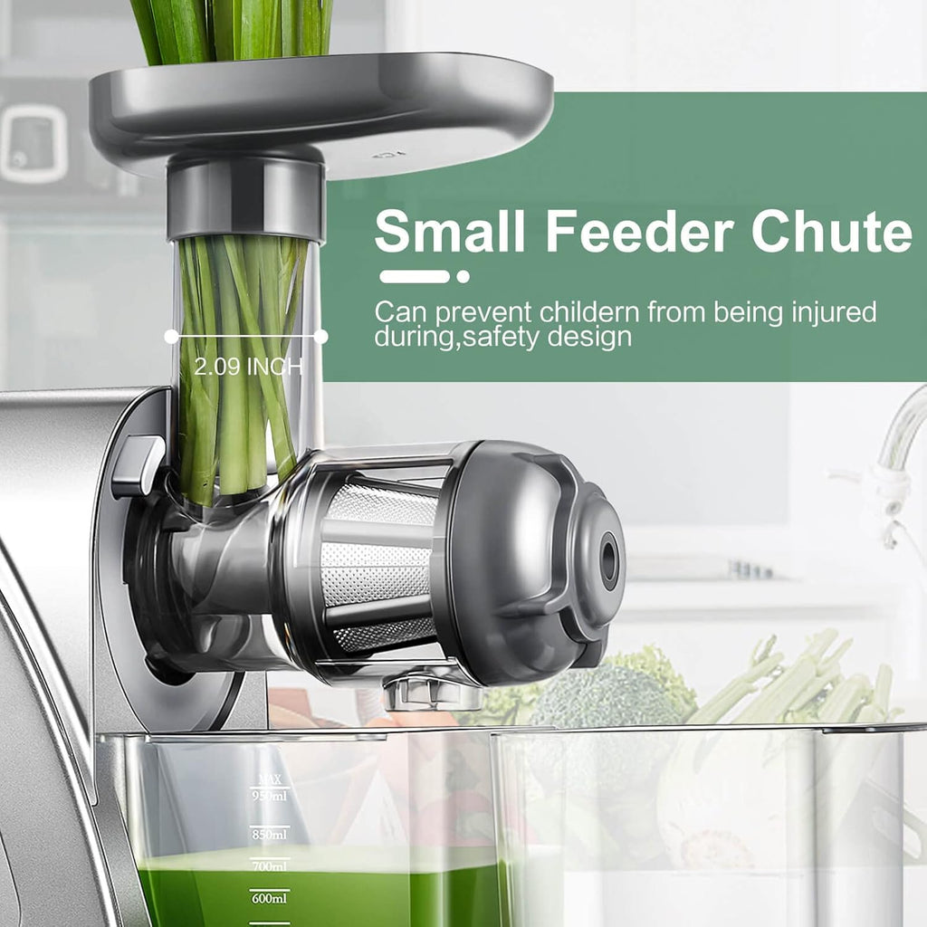 【Neues】Entsafter AOBOSI-Slow juicer mit 2 Geschwindigkeitsstufen-Entsafter gemüse und obst mit 8 stufiger Schnecke-Saftpresse mit Reinigungsbürste&2 Bechern-Obstpresse mit Reversierfunktion