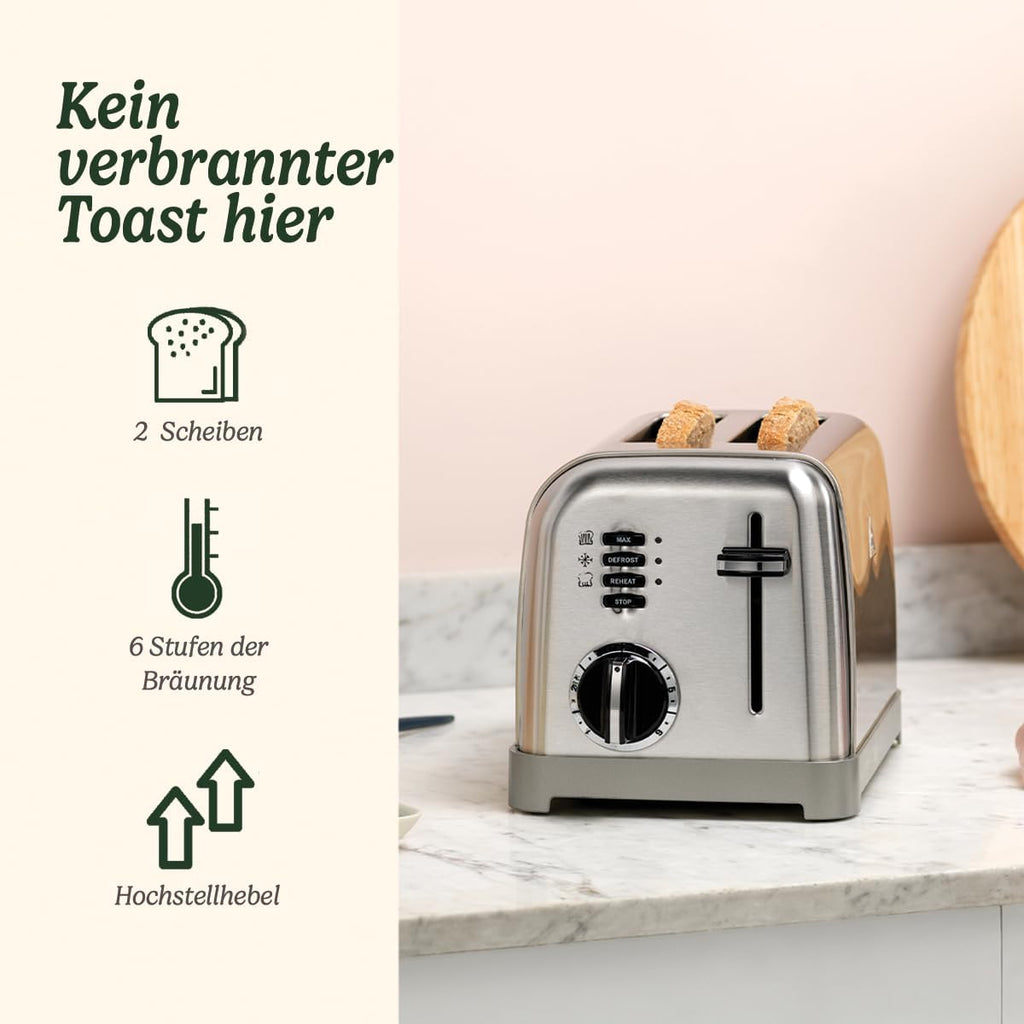Cuisinart 4-Scheiben-Toaster | Breite Schlitze, ideal für dickes Brot und Bagels | 6 Brunungsstufen plus Abtauung | Breite Schlitze,High-Lift-Hebel | Passender Wasserkocher erhltlich | Perle