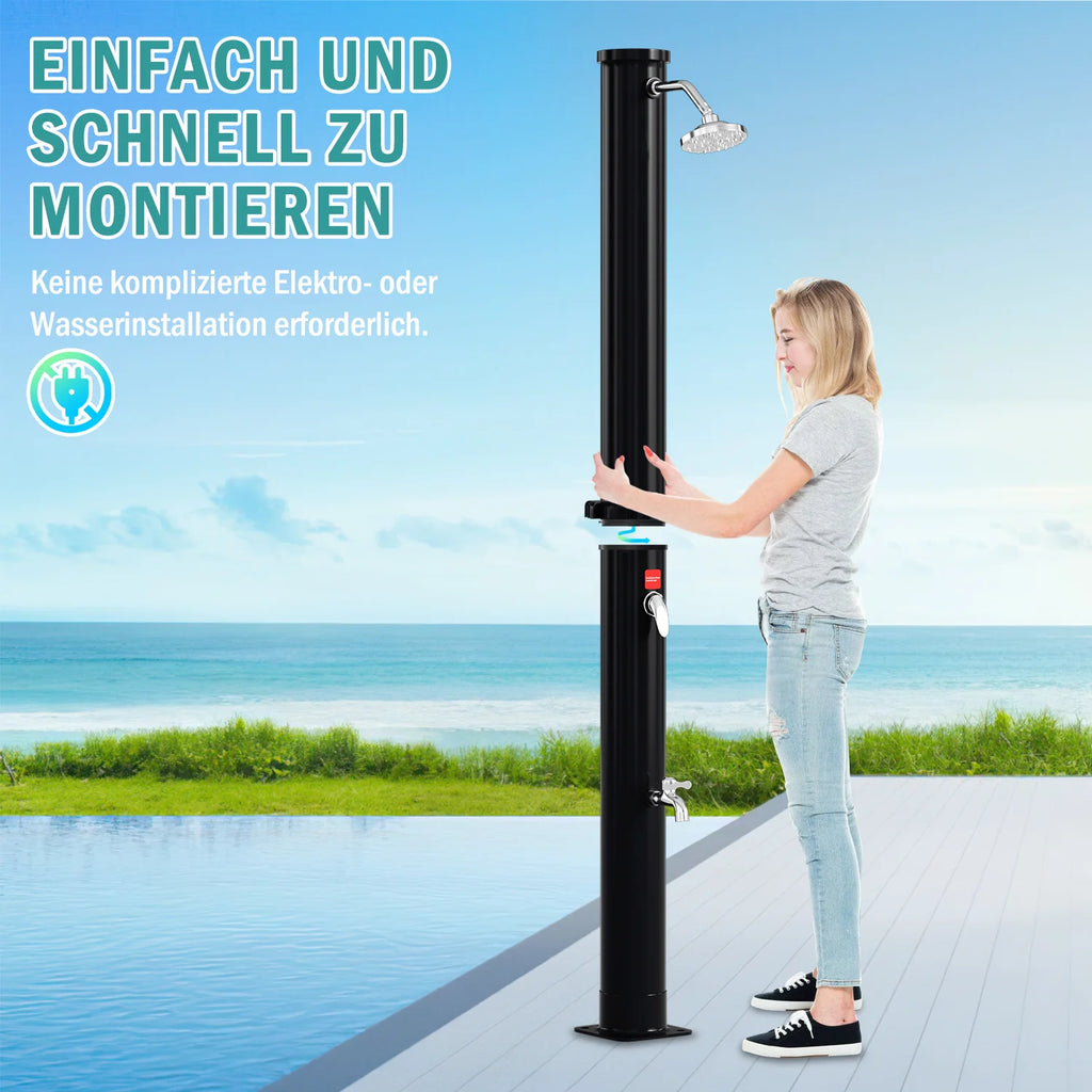 Sonnewelt Solardusche mit Duschkopf, Fudusche und Schutzabdeckung 20L