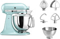 KitchenAid Küchenmaschine I Artisan I Kippbarem Food Processor I Teigknetmaschine mit 5 Zubehör | 2 Schüsseln aus Edelstahl | 4.8 L | Schwarz