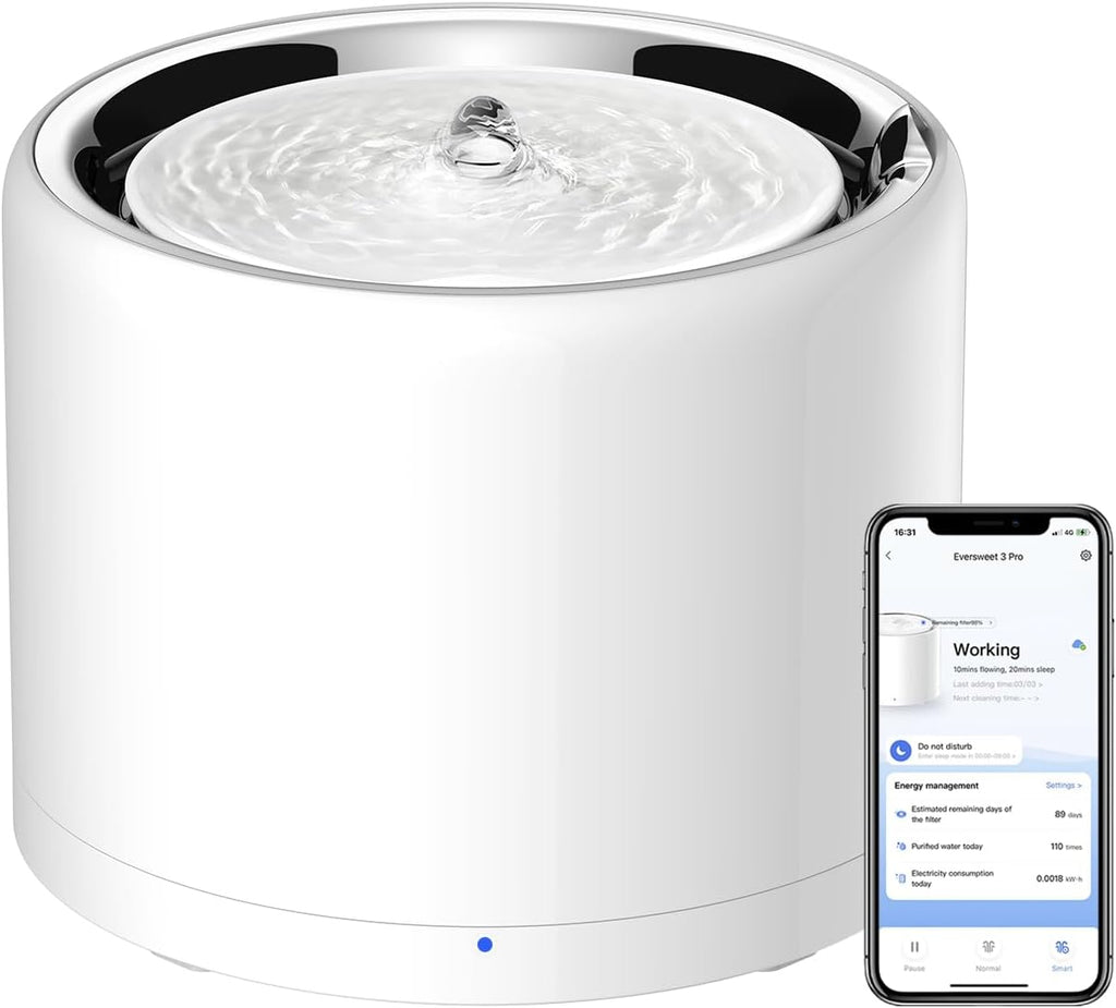 PETKIT Drahtlose Wasserpumpe Automatische intelligenter Trinkbrunnen für Katze und Hund, Auskleidung aus rostfreiem Stahl, Beherbergt Nicht leicht Bakterien