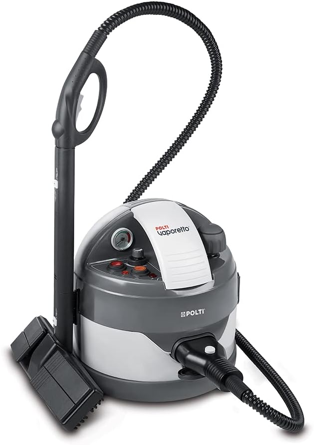 POLTI Vaporetto Eco Pro 3.0, Pulitore a vapore con caldaia e tappo di sicurezza, Potenza caldaia max 2000 W, Serbatoio da 2 litri, 9 accessori in dotazione, Made in Italy, grigio