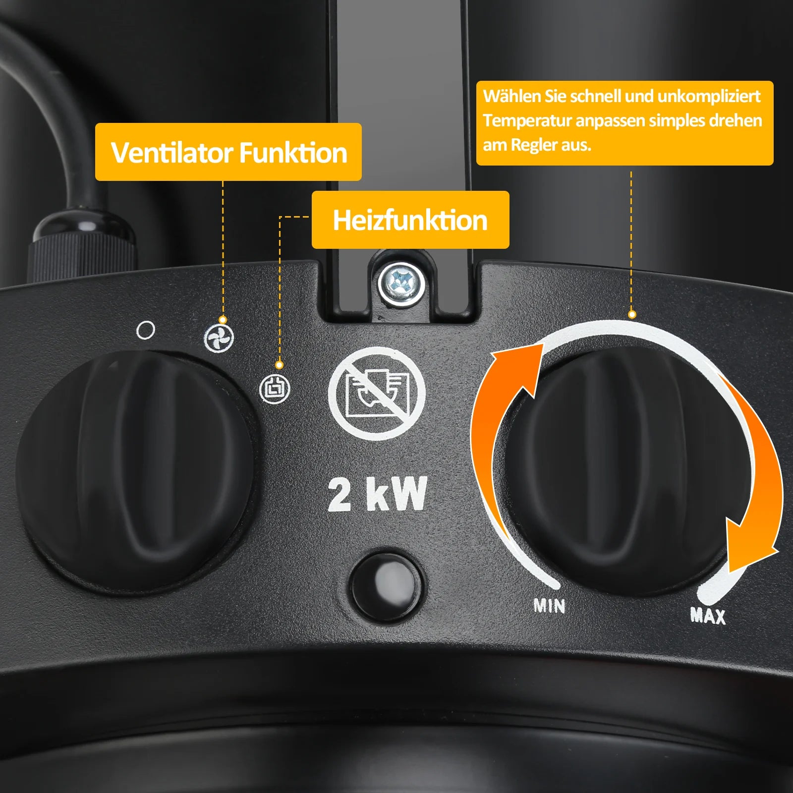 Sonnewelt 2000W Protettore antigelo per serra con termostato IPX4