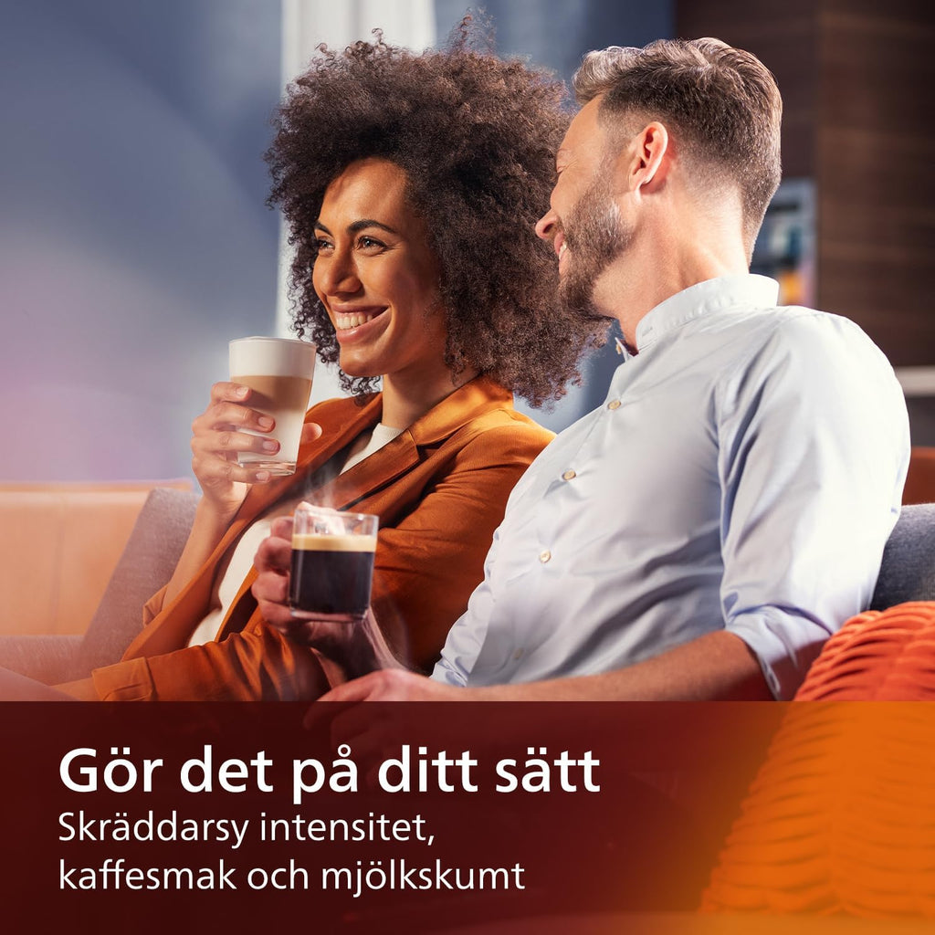 Philips Serie 5400 Macchina da Caffè Automatica – Sistema LatteGo, 12 Bevande a Base di Caffè, Display Intuitivo, 4 Profili Utente, Cromo (EP5447/90)