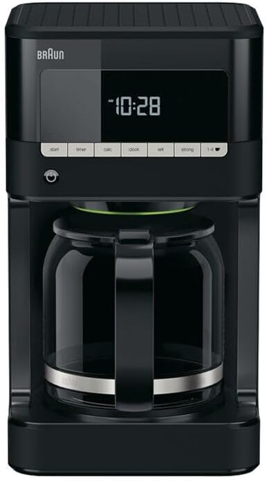 Braun Household PurAroma 7 Macchina da caffè KF 7125 – Macchina da caffè filtro con caraffa termica e funzione timer, Caffettiera per un aroma unico, 1000 Watt, Nero/Acciaio inox