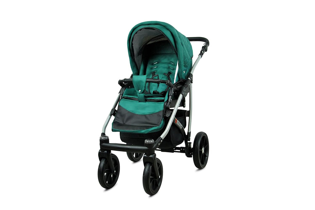 BabyLux® Bambimo Kinderwagen Set 3 in 1 - Qbaro - incl. Babywanne, Buggy Sportsitz, Auto-Babyschale - Autositz - Kinderwagenset - Kombikinderwagen mit Wickeltasche, Regenschutz usw.