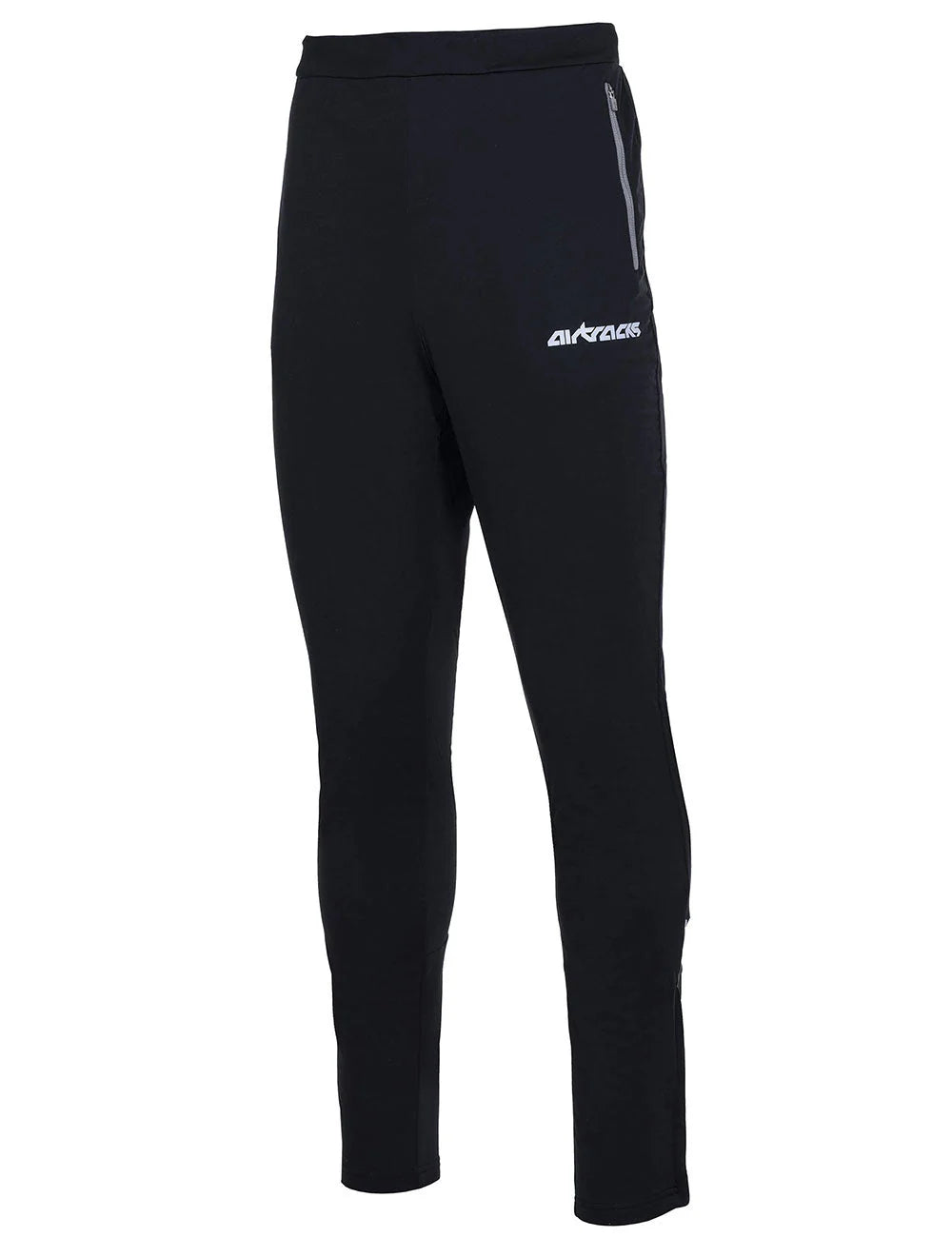 Herren Winter Thermo Laufhose Lang Pro Team Schwarz-Silber Setprodukt
