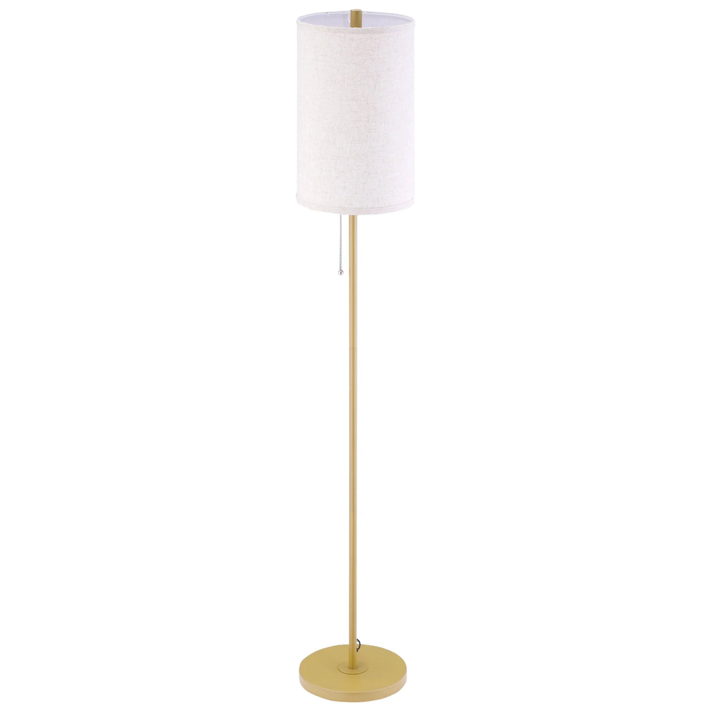 HOMCOM Stehlampe Standleuchte elegantes Design weiches Licht Leinen Cremeweiß