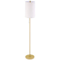 HOMCOM Stehlampe Standleuchte elegantes Design weiches Licht Leinen Cremeweiß