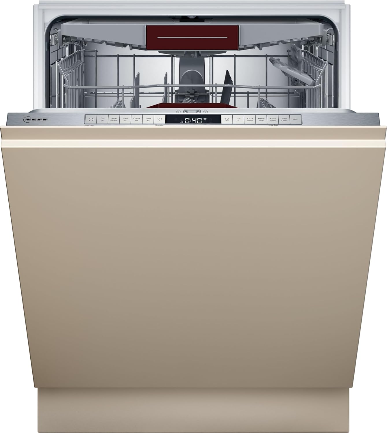 NEFF S157YCX03E, N 70, Lavastoviglie smart a scomparsa totale, 60 cm, cassetto per posate, Made in Germany, Asciugatura Zeolith, lavastoviglie particolarmente silenziosa, cestello superiore regolabile in altezza, forte pressione di spruzzo