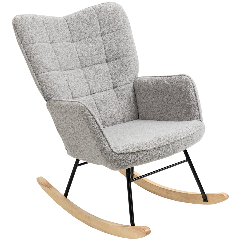 HOMCOM Schaukelstuhl Wohnzimmer Schwingsessel elegant gemütlich