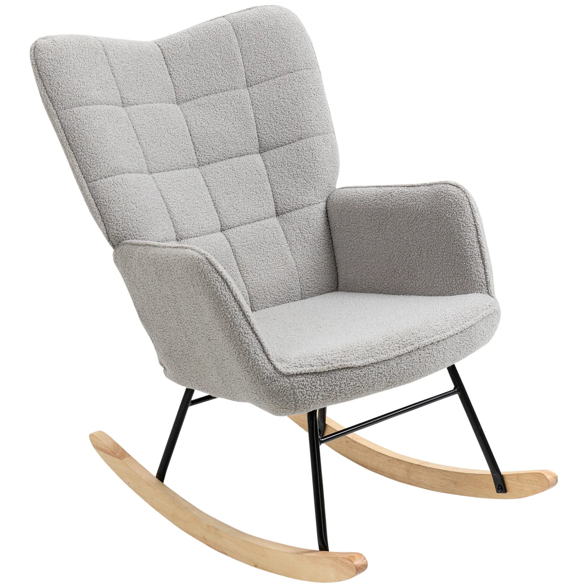 HOMCOM Schaukelstuhl Wohnzimmer Schwingsessel elegant gemütlich