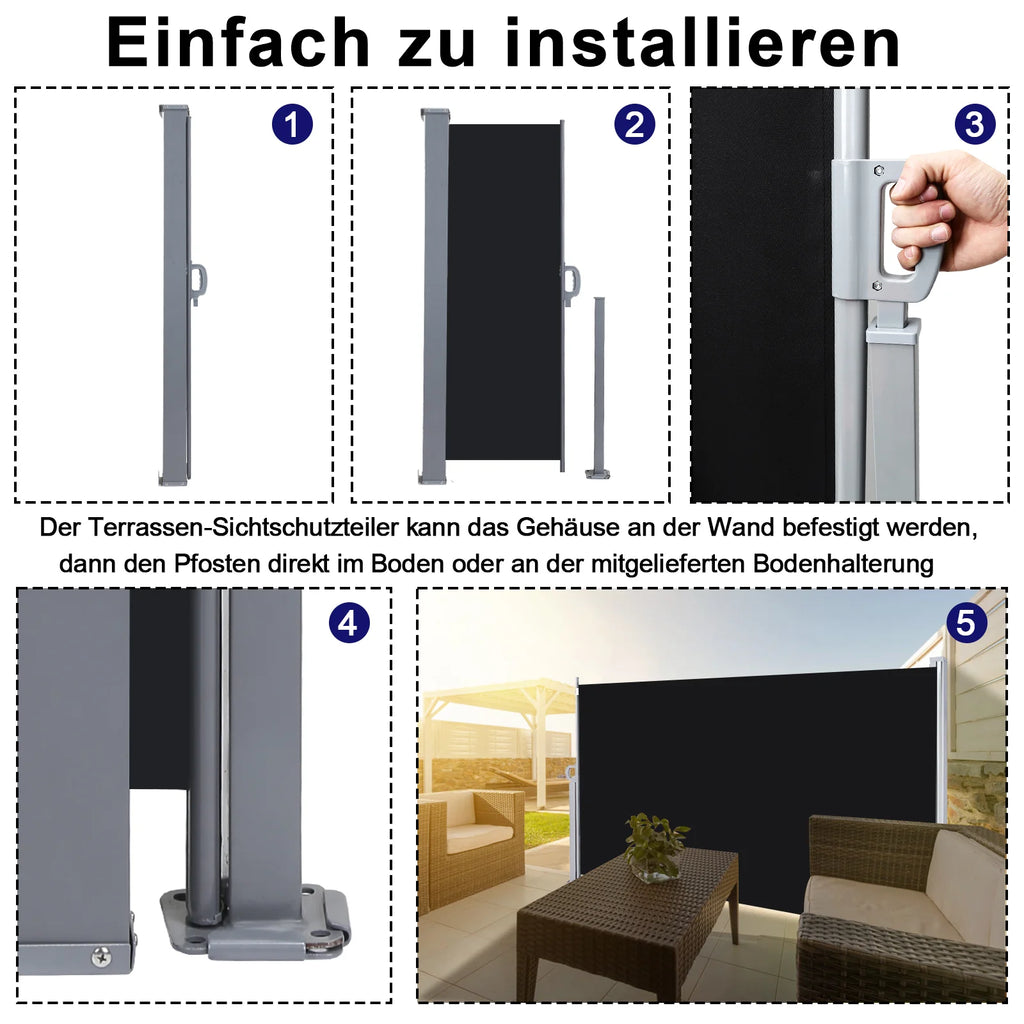 Sonnewelt Tenda Parasole Laterale Avvolgibile Paravento Estensibile