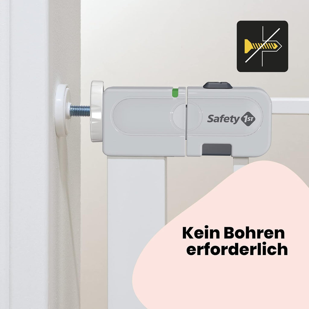 Safety 1st Easy Close Extra Tall, extra hohes (91 cm) Sicherheitsgitter aus Metall, druckfest, ideal für Kinder und Haustiere, mit einer Breite, die sich von 73 auf 80 cm ausdehnen lsst, wei