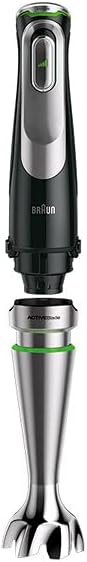 Braun MultiQuick 9 MQ 9187XLI Frullatore a immersione – Frullatore a immersione con tecnologia Active PowerDrive e 5 accessori per tritare, pestare, frullare e tritaghiaccio, 1200 Watt, nero/acciaio inox