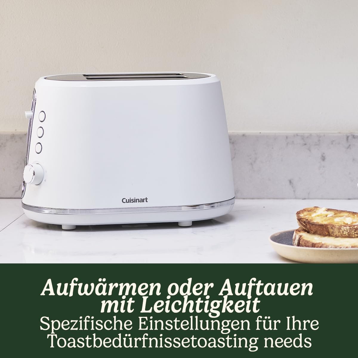 Cuisinart 4-Scheiben-Toaster | Breite Schlitze, ideal für dickes Brot und Bagels | 6 Brunungsstufen plus Abtauung | Breite Schlitze,High-Lift-Hebel | Passender Wasserkocher erhltlich | Perle