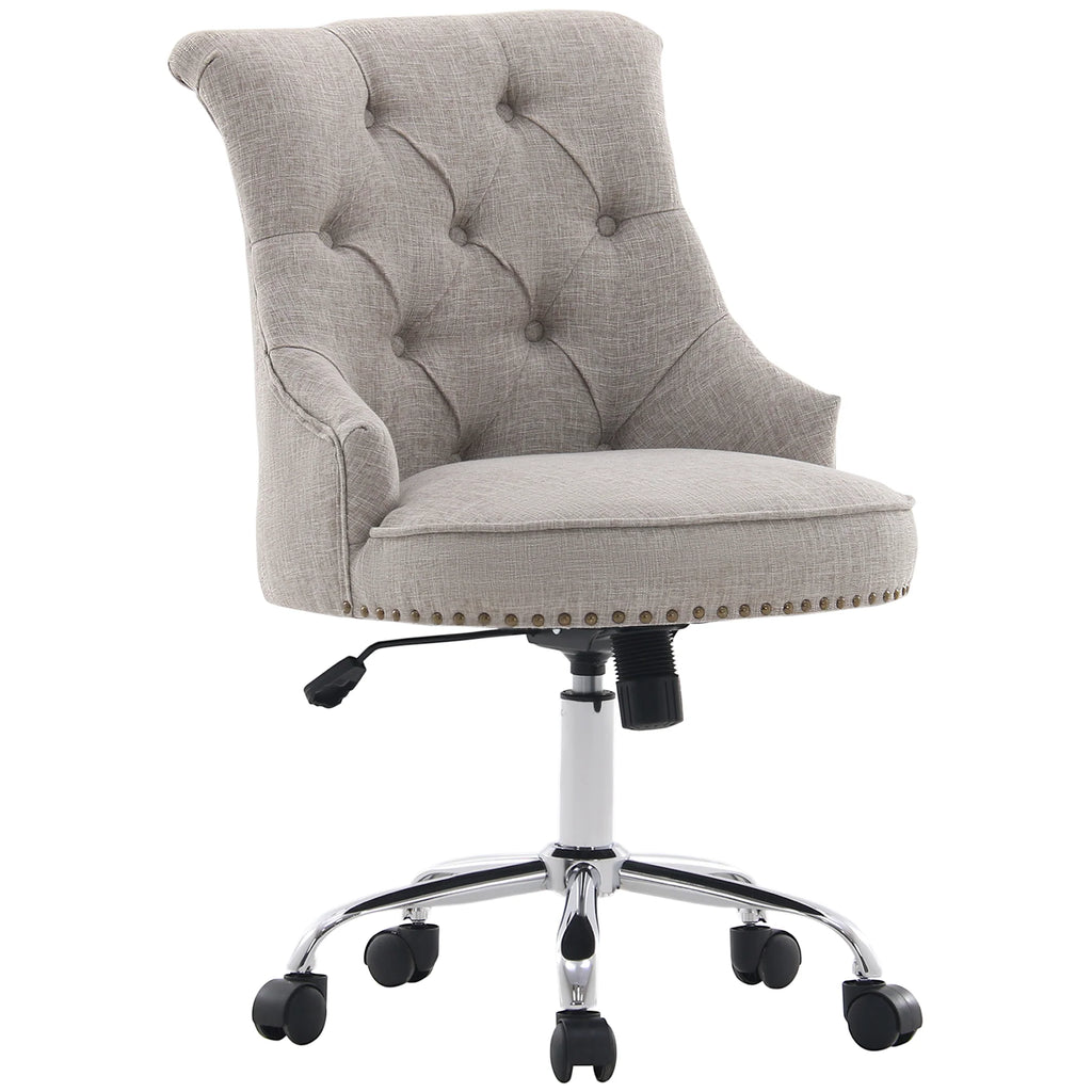 HOMCOM Polsterstuhl Bürostuhl höhenverstellbar Chesterfield Design